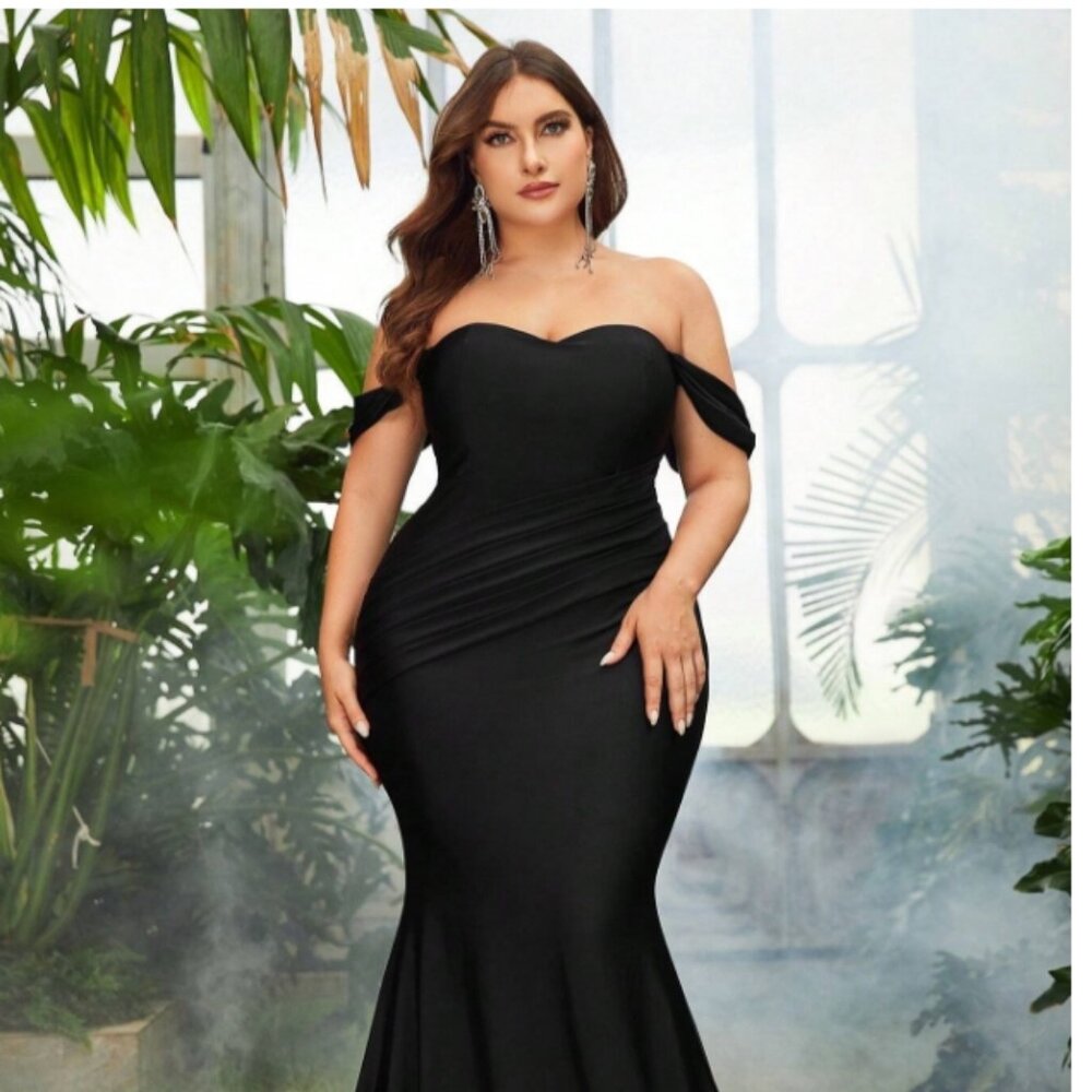 off the shoulder long mermaid dress